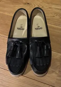 美品 REGAL リーガル 本革 キルト タッセル ローファー 黒23.5cm
