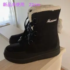 新品　スノーブーツ　22cm 雪靴　長靴　黒　厚底