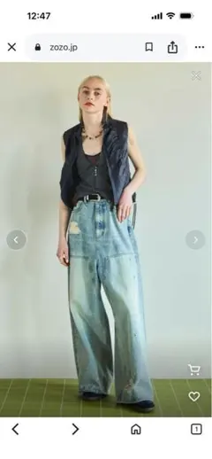 メゾンスペシャル　Baggy Denim Pants/デニムバギーパンツ　38のサムネイル