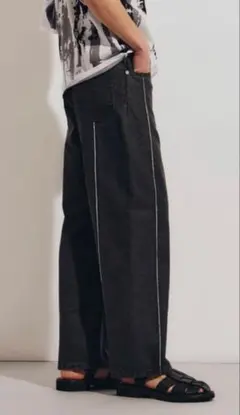 tk.TAKEO KIKUCHI フリンジカットデニムパンツ ブラックのサムネイル