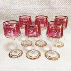 ボヘミアグラス6個セット　チェコ製