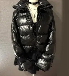 Y2K 2WAY ダウンジャケット 平成ギャル 光沢 お兄系 グランジ ギミック