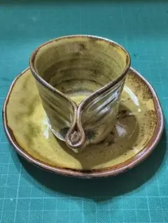 陶器製 取っ手付き茶碗 6客＋皿1枚セット｜木箱入り｜和陶器