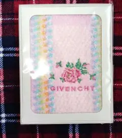 GIVENCHY バラ刺繍 タオルハンカチ　新品未使用箱付き
