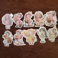 コラージュ素材 人物ステッカー 女の子