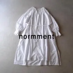 美品 ノーメント 1,7万円 インド製 ホワイトのギャザーワンピース A426