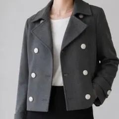 【即日発送】 ZAZIE 上品 グレー ショートコート M 38 ザジ Zaraのサムネイル