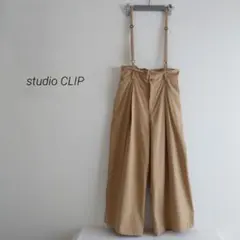studio CLIPスタディオクリップ サロペット ワイドパンツ M ベージュ