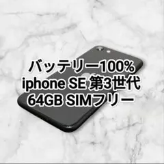 バッテリー100% iPhone SE 第3世代 64GB 926