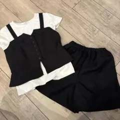 ビスチェ付きtシャツ&半パンツ　上下セットアップ（100cm~）