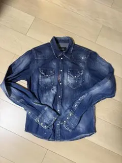 極美品　DSQUARED2 ダークブルーデニムシャツ 52 極美品 DSQUARED2 ダークブルーデニムシャツ 52 - メルカリ