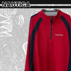 ☺︎USED古着☺︎ノーティカ　ハーフジップフリース　プルオーバー　オーバーサイズ