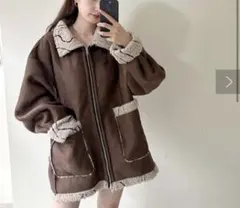 kastane ムートンコート ブラウン ベージュ