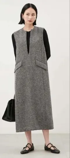 Mila Owenリブニットキーネックレイヤードワンピース(単品)