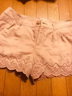ショートパンツ スウェードくすみピンク Lサイズ