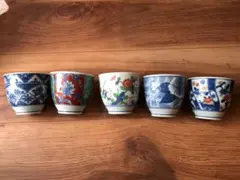 湯飲み 5個セット 花柄