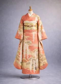 【お仕立て込!!】正絹 振袖 藤 松 金彩 成人式 フルセット オーダーメイド