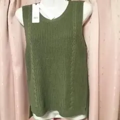 大幅値下げセール、32　セシルマクビーニットカーキベスト