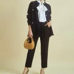 ツイード ノーカラージャケット