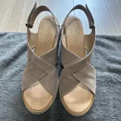 VIVAIAスクエアトゥリボン付きサンダルフラットシューズローヒールビ
