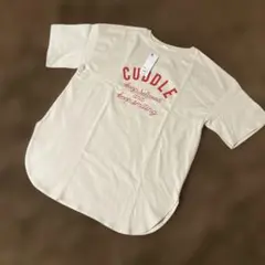 ★新品GUオーバーサイズロゴT(5分袖)