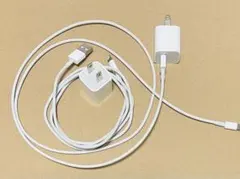 ◆年始セール‼️2個セット旅にApple 正規品充電アダプタ・ライトニングケーブル