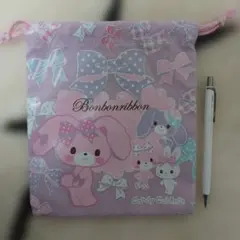 Bonbonribbon 巾着袋 ピンク