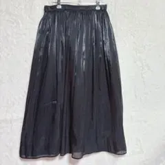 Boogie 38 ドット柄 フレアロングスカート 黒　レディース