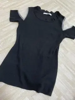 GRLグレイル❤️黒ニット肩出しトップスカットソー❤️ku113未使用❤️