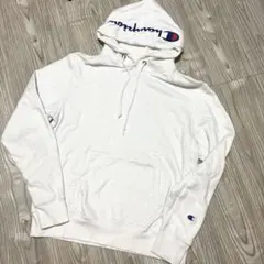 【訳あり】Champion フード付きパーカー ホワイト Ｌサイズ