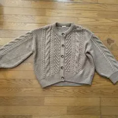 GU ブラウン ケーブルニット セーター XL