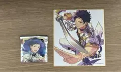 あんスタ　伏見弓弦　ポートレートサイン缶バッジ　ビジュアル色紙　セット