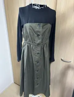 マタニティ ロング ワンピース カーキ　Mサイズ　アカチャンホンポ