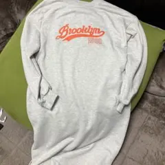 SHEIN ロゴ入り 裏起毛スウェットロングワンピース ポケット付き