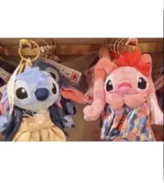 スティッチ＆エンジェル ぬいぐるみキーチェーン 2点セット