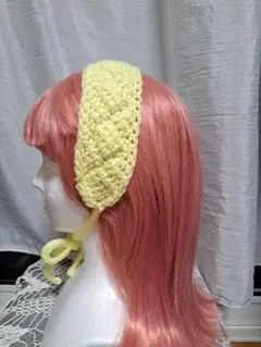 ハンドメイド かぎ針編み バブーシュカ ヘッドドレス