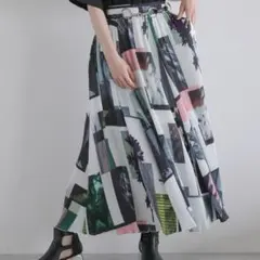 【HARE】フォトコラージュプリーツスカート フリーサイズ