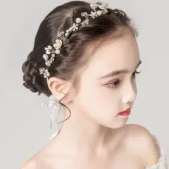 ヘッドドレス フラワー パール ゴールド ヘアアクセサリー 発表会 結婚式