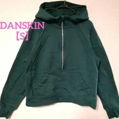 DANSKIN【S】ダンスキン 裏起毛 ハーフジップ パーカー グリーン 指穴のサムネイル