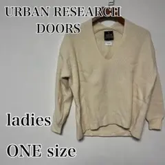 URBAN RESEARCH DOORS♡ ハミルトンウー ル畦Vネックニット
