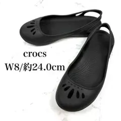 【入手困難/廃盤】クロックス マリンディ フラットシューズ W8 24cm 黒のサムネイル