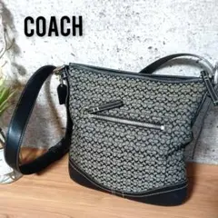 美品 コーチ シグネチャー レザー 柄 ショルダーバッグ 鞄 レディース メンズ