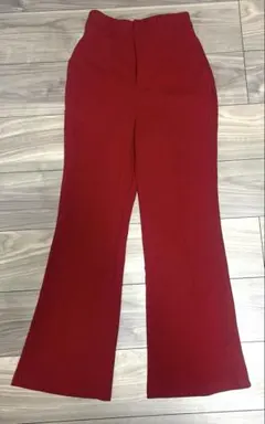 GRL グレイル レッド 赤 ボルドー フレアパンツ スラックス ボトムス
