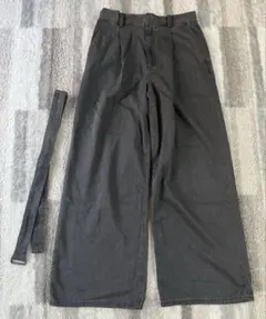 GU ライトデニムベルテッドワイドパンツ（丈標準70.0〜74.0cm）Mサイズ