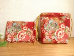 ポケットテイッシュカバー　巾着袋　セット