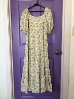 apsesjour アプレジュール 花柄 パフスリーブ ロングワンピース