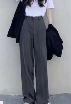 グレイルセンタープレスストレートパンツ　グレー　Sのサムネイル