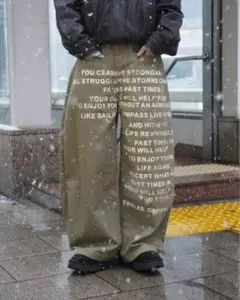 ERBLEE OFFICAL ワイドチノパンツ ベージュ