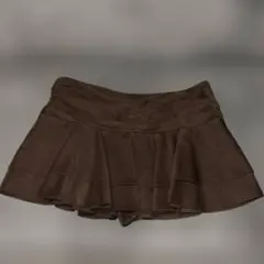 ZARA ブラウンフレアミニスカート XLサイズ フリルスコート