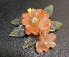 花モチーフヘアピン【新品】髪飾り パール付き　着物　ドレス　結婚式　パーティー